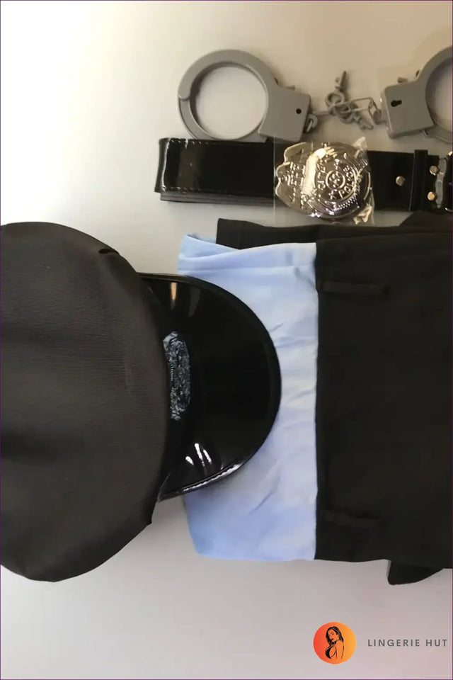 Police Uniform Costume with Hat and Belt - Playful Fantasy