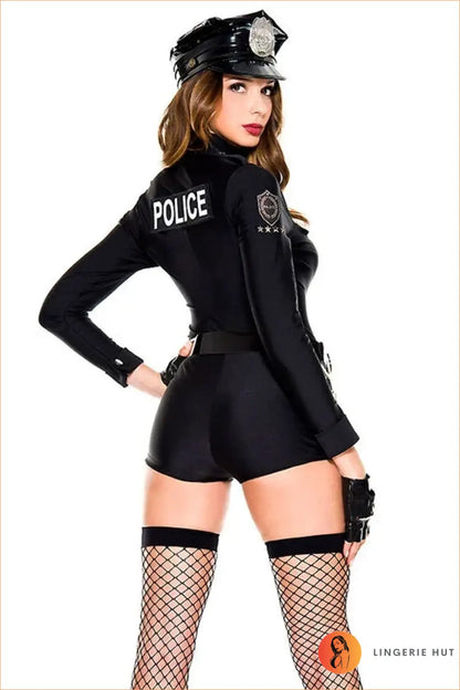 Black Police Officer Costume Set
