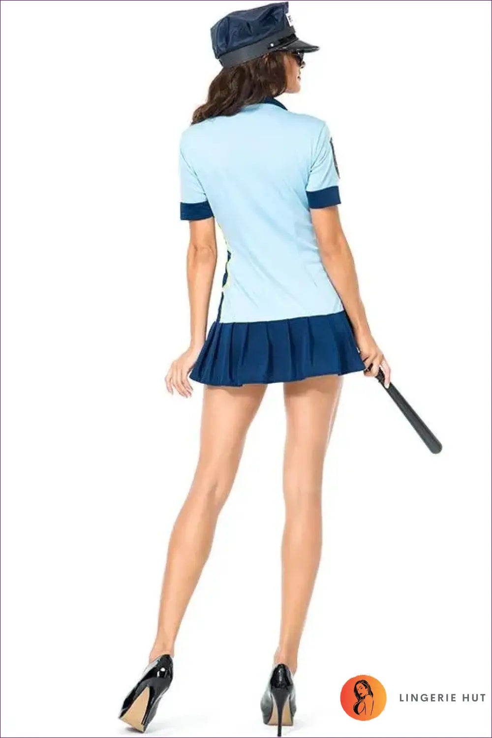 Police Officer Costume with Pleated Skirt - Playful Charm