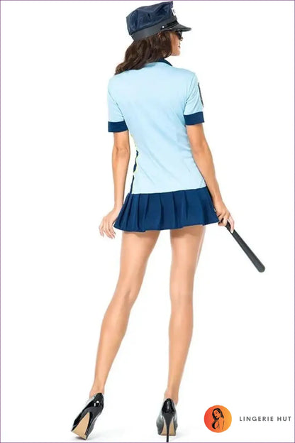 Police Officer Costume with Pleated Skirt - Playful Charm