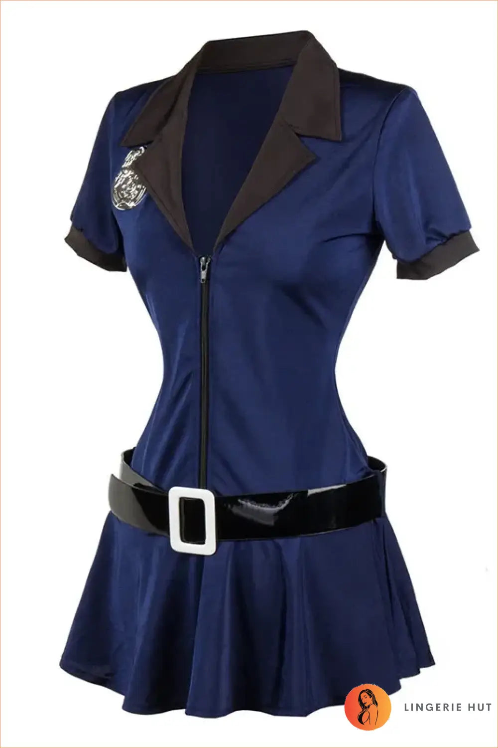 Navy Police Officer Costume with Cap, Belt & Handcuffs