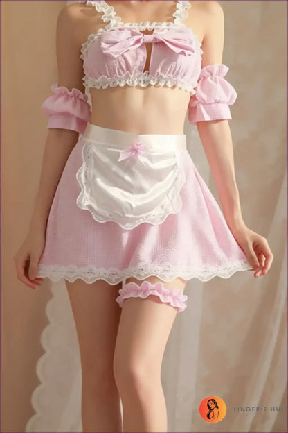 Ruffle Maid Costume with Apron-Style Skirt - Playful Confidence