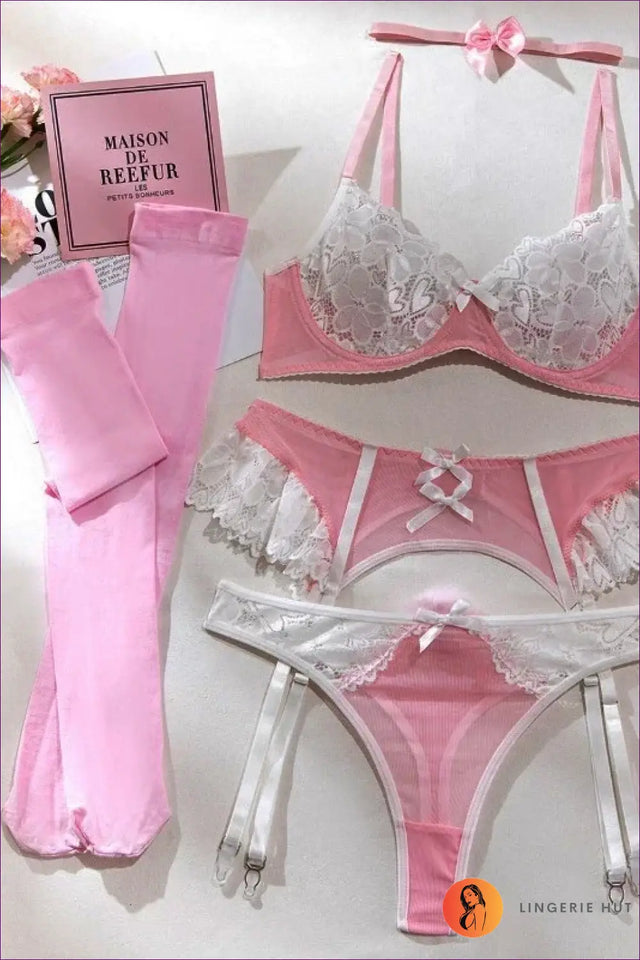 Lace Lingerie Set with Garter Belt - Private Luxury
