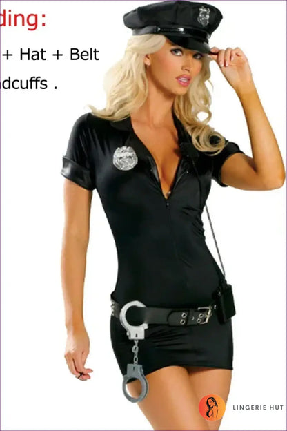 Zip Front Police Costume with Hat - Bold Confidence