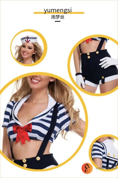 Navy Sailor Costume Set with Cap, Gloves and Socks