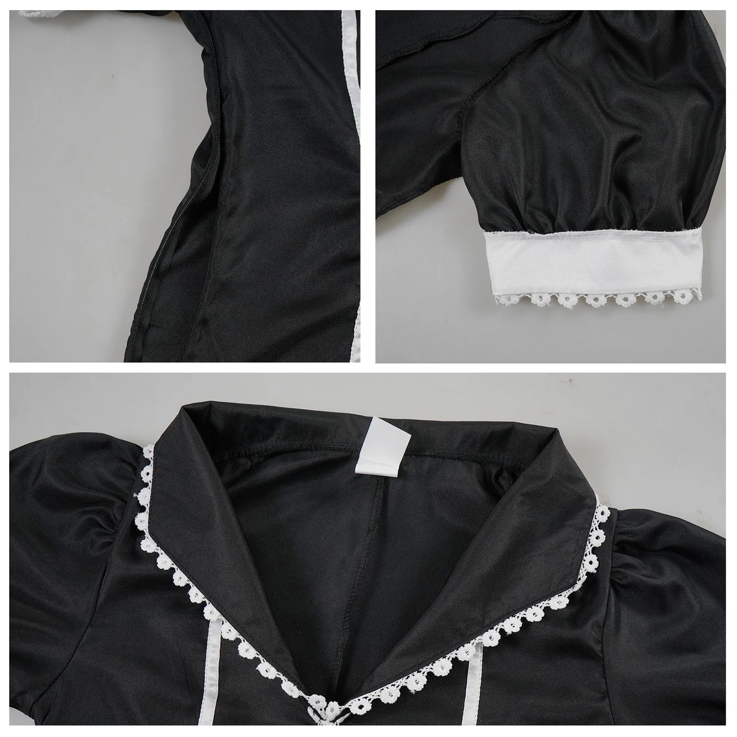 Nurse Costume Mini Dress with Scalloped Lace Trim and Cap