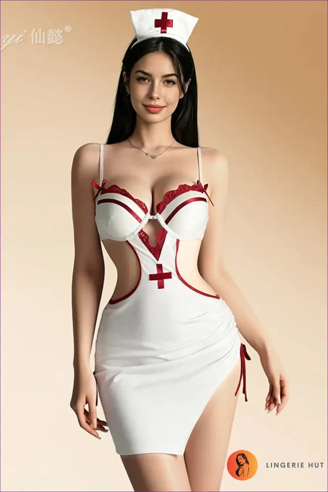 Halter Nurse Costume with Cut-Out Sides - Private Luxury