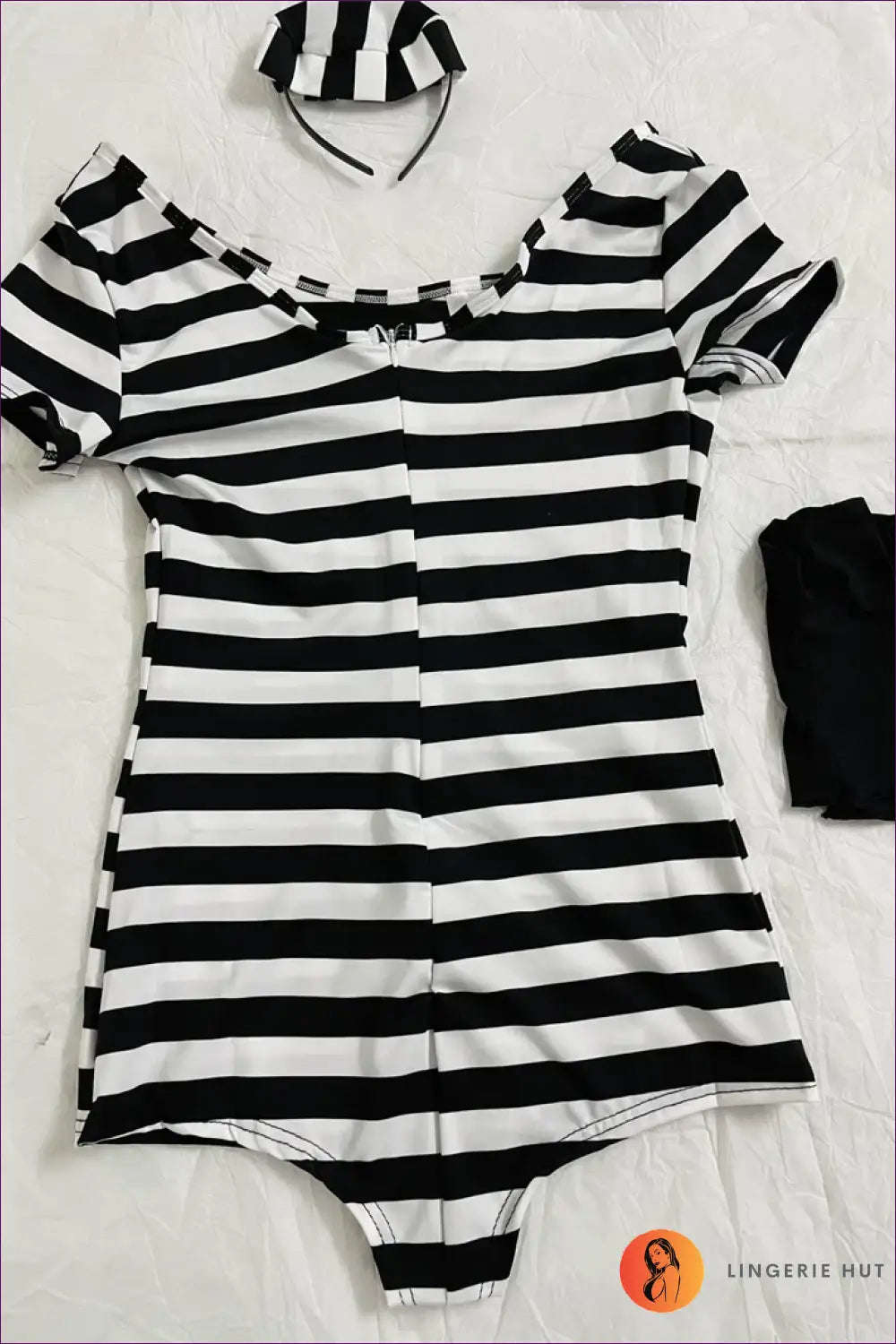 Prisoner Costume Set with Cap and Gloves - Jailbird Ease