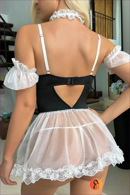 Maid Costume with Corset Lace-Up Detail - Confident Evenings