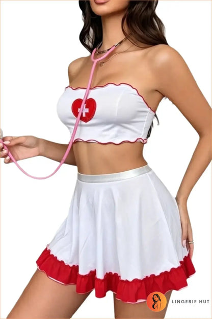 Red Ruffle Nurse Costume Set