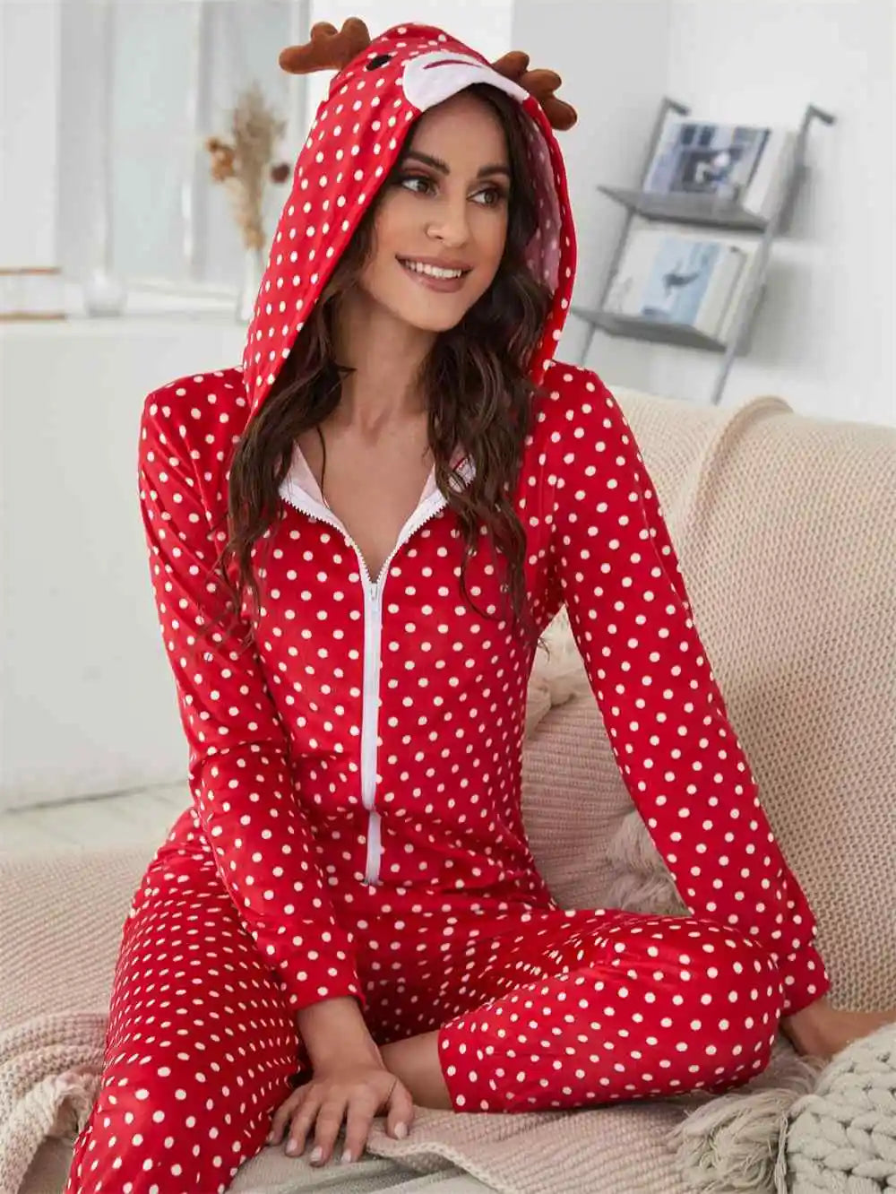 Cosy Santa Onesie- Zip Up Your Festive Spirit