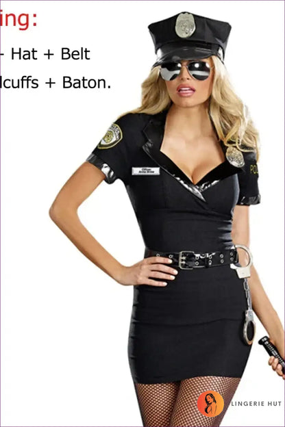 Zip Front Police Costume with Hat - Bold Confidence
