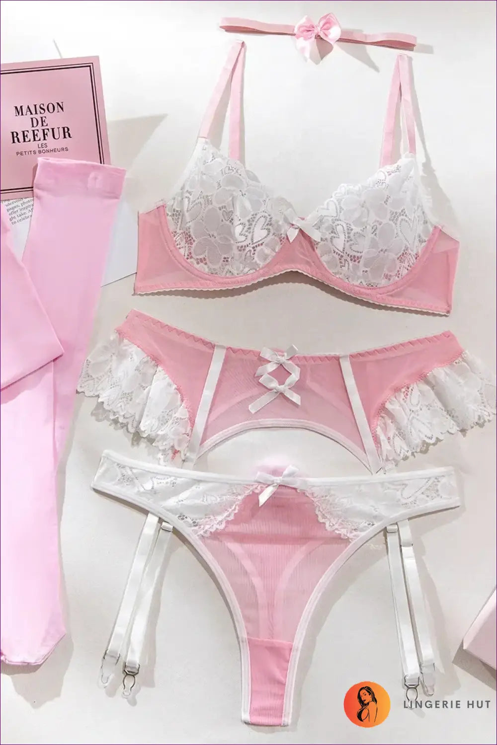 Lace Lingerie Set with Garter Belt - Private Luxury