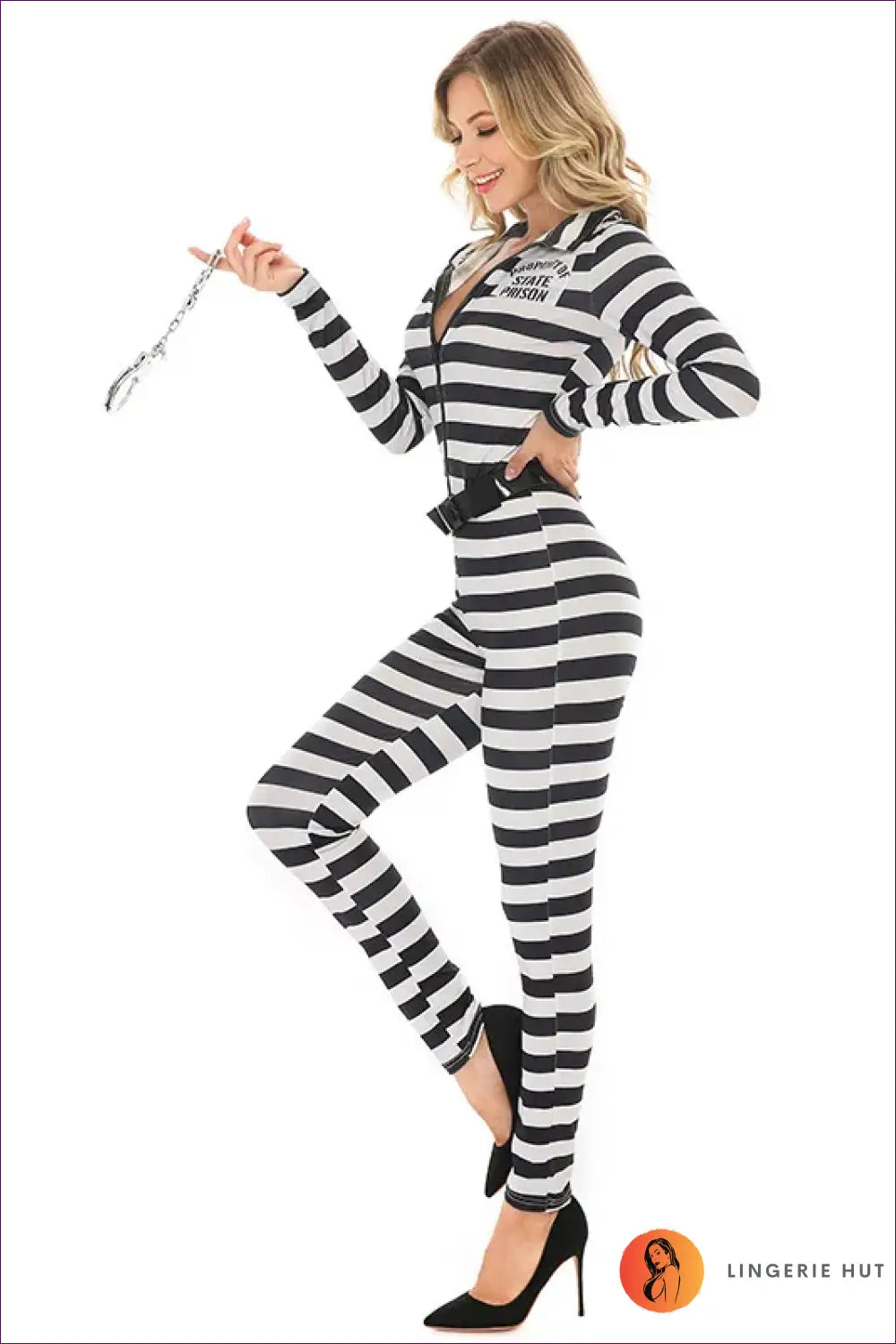 Prisoner Costume Jumpsuit with Belt - Property of the State