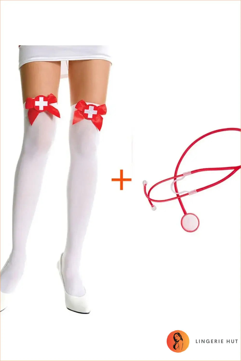 Naughty Nurse Lace-Up Mesh Costume with Tulle Skirt