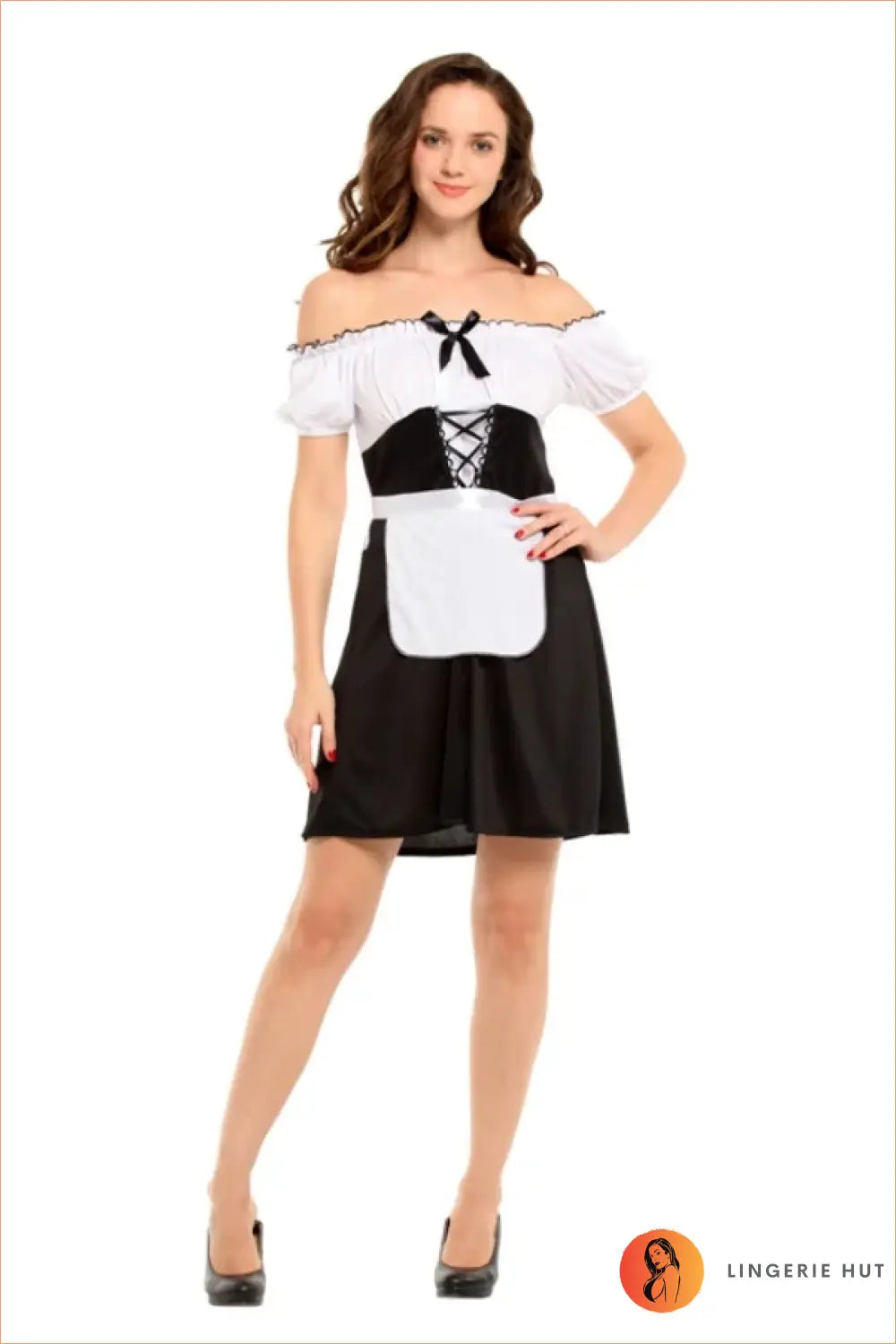 Classic Maid Costume with Apron and Puff Sleeves - Confident Evenings