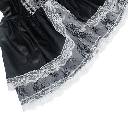 French Maid Mini Dress with Lace Apron and Headband