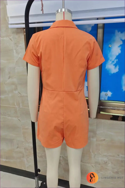 Prisoner Costume Romper with Zip Front - Lockup Ease