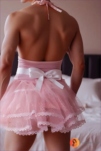 Apron Maid Costume with Lace-Up Front - Playful Charm