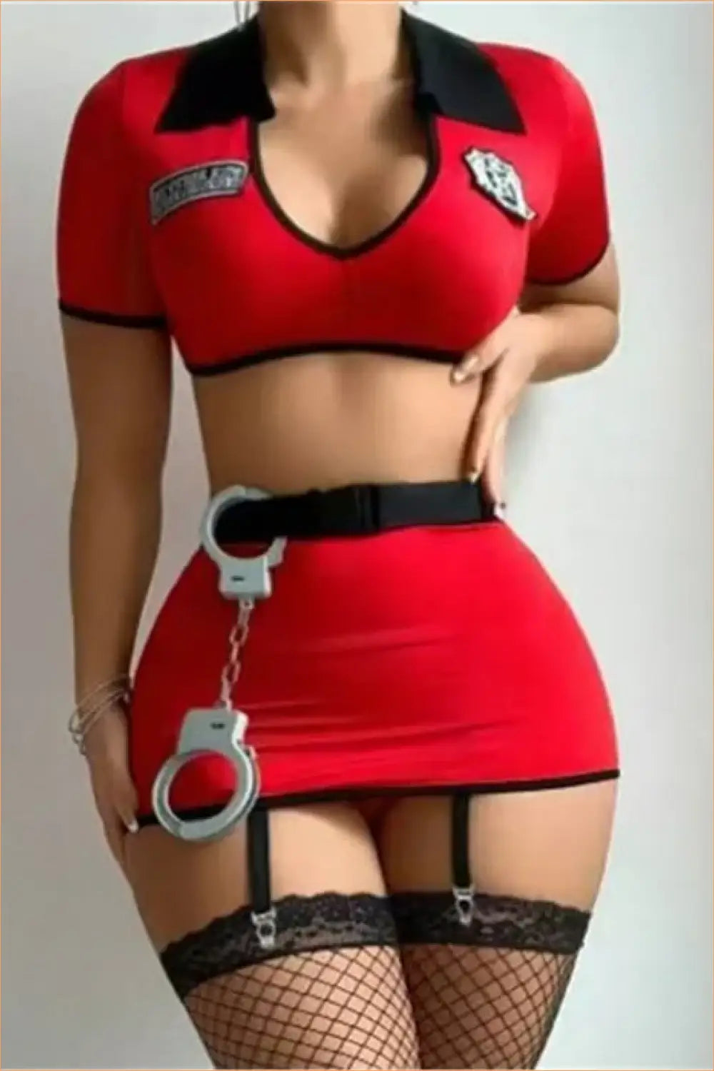 Red Police Costume Set