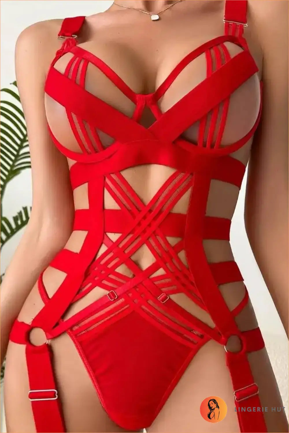 Deep Purple Strappy Cage Bodysuit