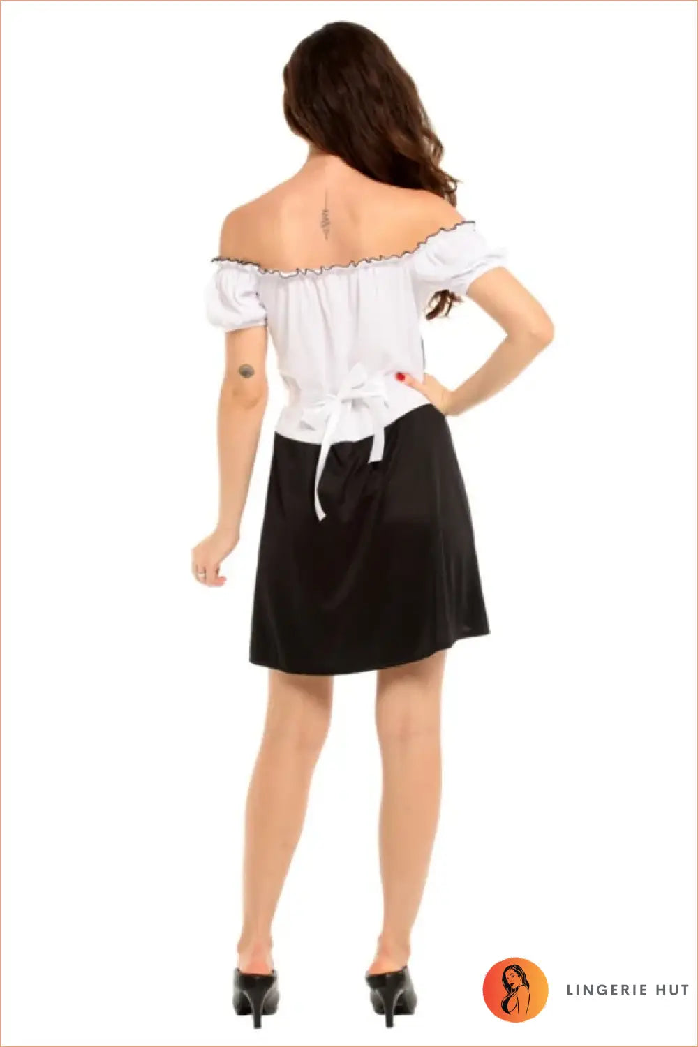 Classic Maid Costume with Apron and Puff Sleeves - Confident Evenings