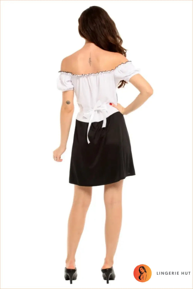 Classic Maid Costume with Apron and Puff Sleeves - Confident Evenings