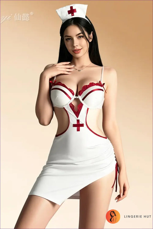 Halter Nurse Costume with Cut-Out Sides - Private Luxury