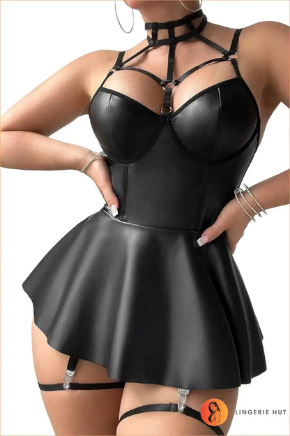 Black Cage Harness Mini Dress