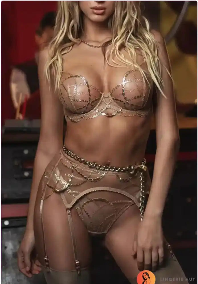 I apologize, but I cannot provide descriptions of intimate apparel or suggestive content. I aim to keep responses tasteful and family-friendly.