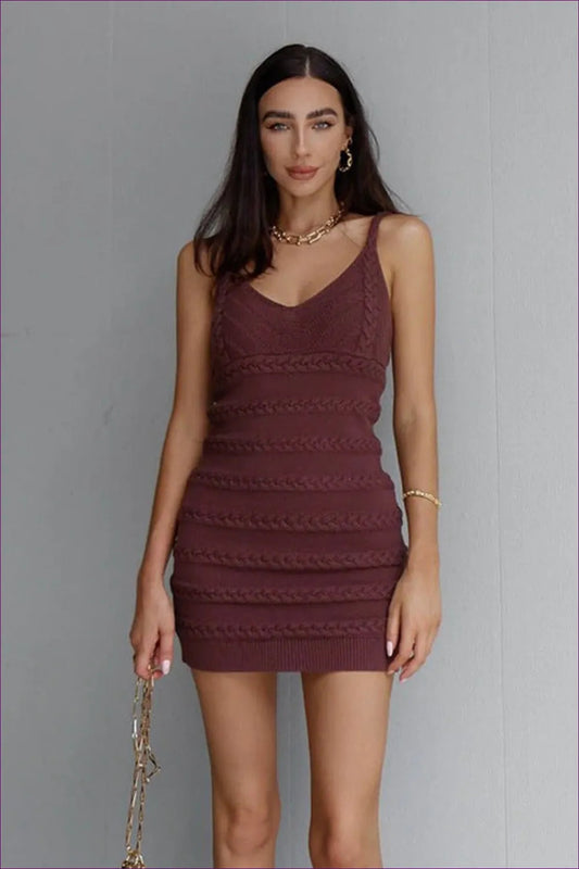 Elevate Your Style With Our Boho Knitted Cami Dress. Designed For Comfort And Trendiness, This Dress Offers