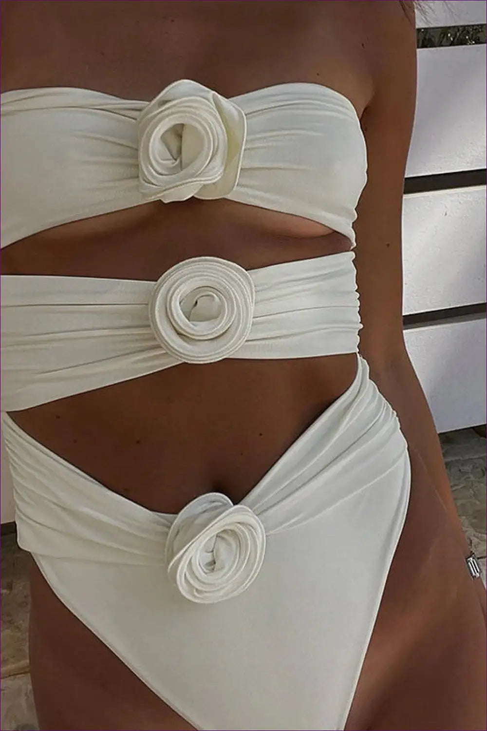 3d Floral Cutout Swimsuit - Sculpted Beach Confidence - Swimwear - Beachwear • Glamour • just in - Lingerie Hut