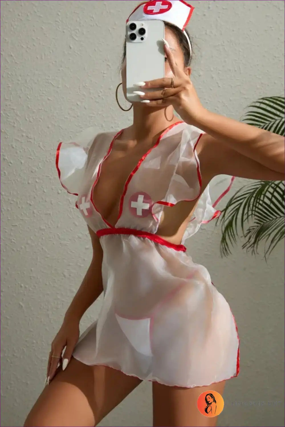 3xl Plus Size Sexy Nurse Cosplay Lingerie for Boudoir, Costume, Lingerie, Nightdress,