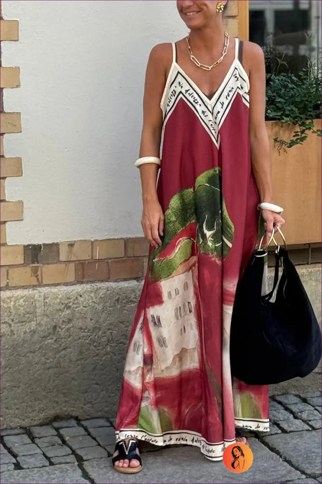 Abstract Print Maxi Dress - Effortless Summer Escape