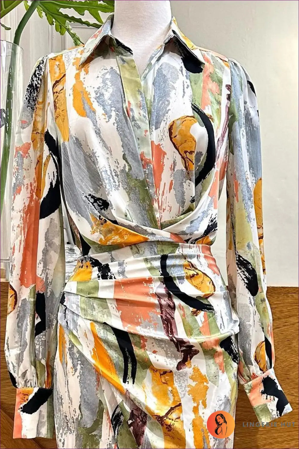 Abstract Print Wrap Dress - Vibrant & Stylish For x