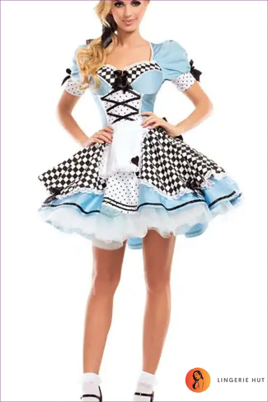 Alice in Wonderland Adult Costume - Poker Maid Cosplay for Costume, Halloween, Maid, Party, Role Play
