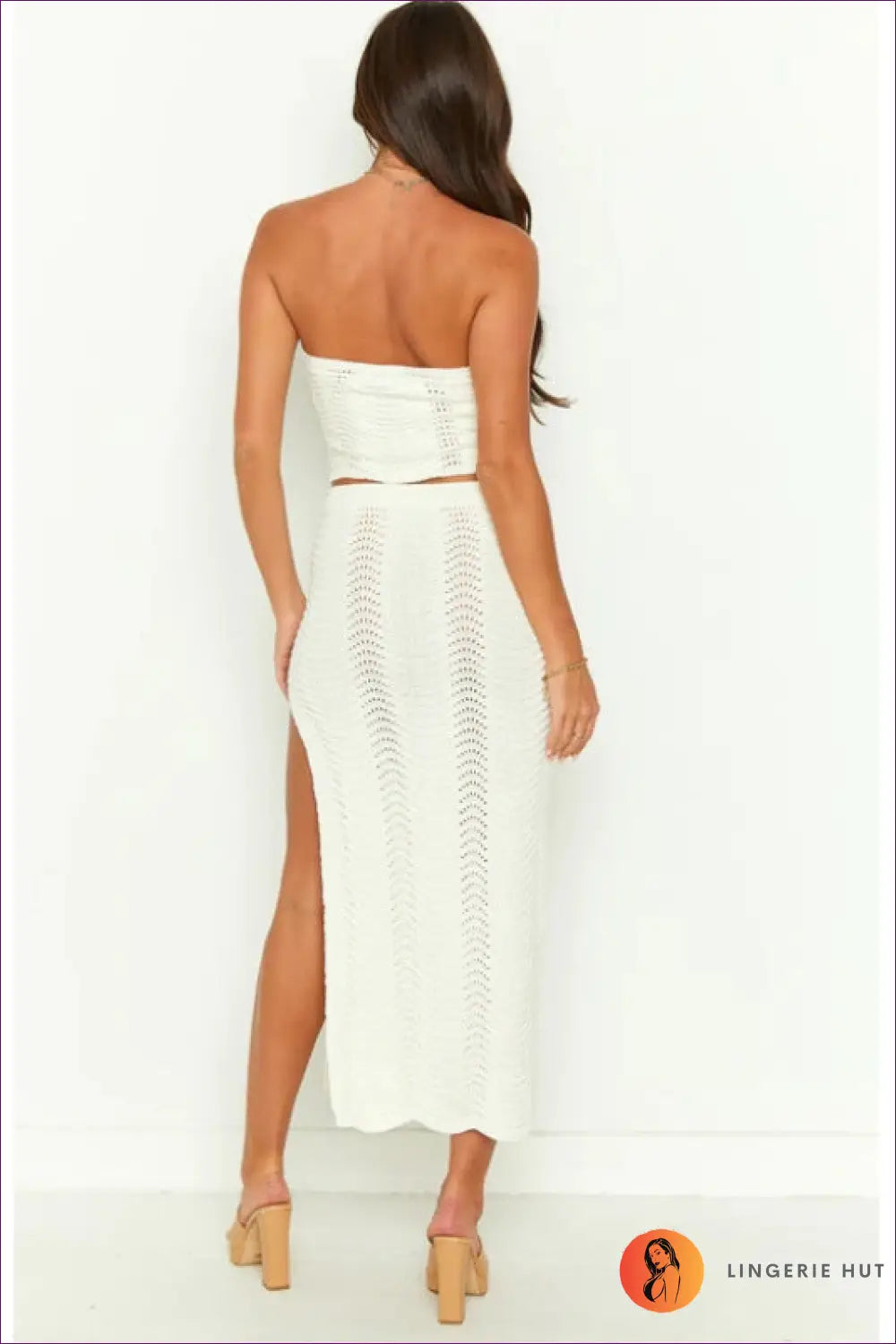 Cutout co Ord Set with Midi Skirt - Summer Evenings Sorted - Clothing - Lingerie Hut - Crop • Date Night • Glamour