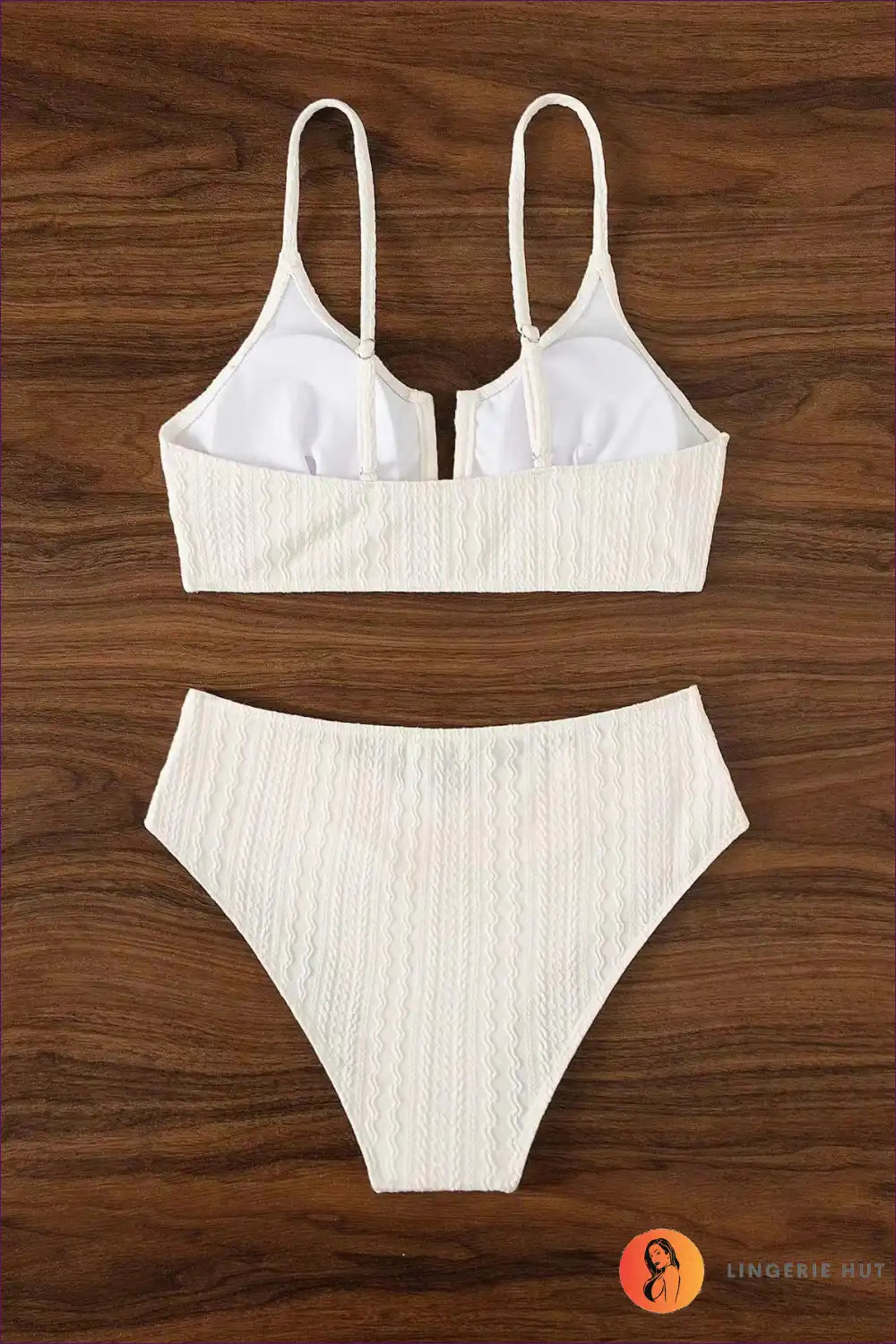 Be a Beach Goddess With Our Alluring High-waist Bikini. Featuring Sexy Deep V-neck And Ribbed Texture. Limited