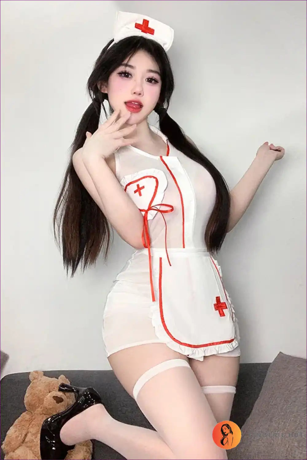 Alluring Nurse Cosplay Lingerie for Women Bodysuit, Costume, Halloween, Lingerie,