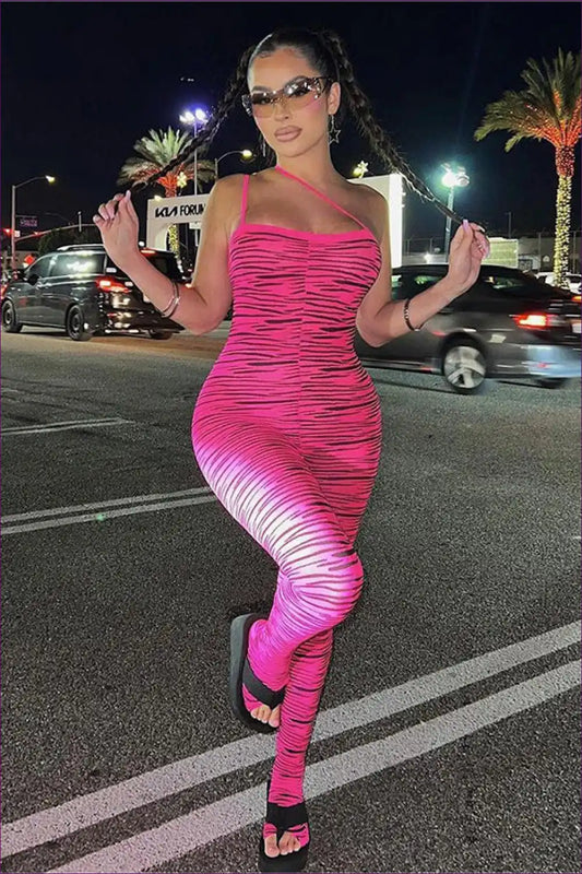 Animal Print Bodysuit with Spaghetti Straps - Fierce Night Energy for Animal, Bodycon, Bodysuit, Boudoir,