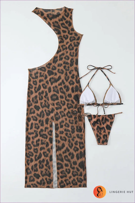 Animal Print Cutout Midi Dress - Summer Party Edit - Dresses - Lingerie Hut - Beachwear • Boho • Casual