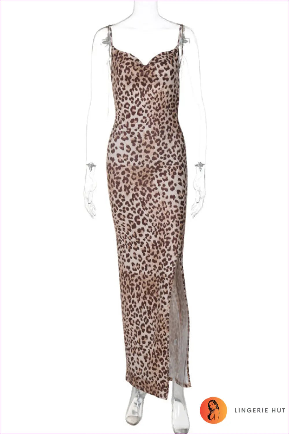 Animal Print Maxi Dress with Split - Summer Evenings Sorted - m / Leopard - Dresses - Lingerie Hut - Backless • Cutout