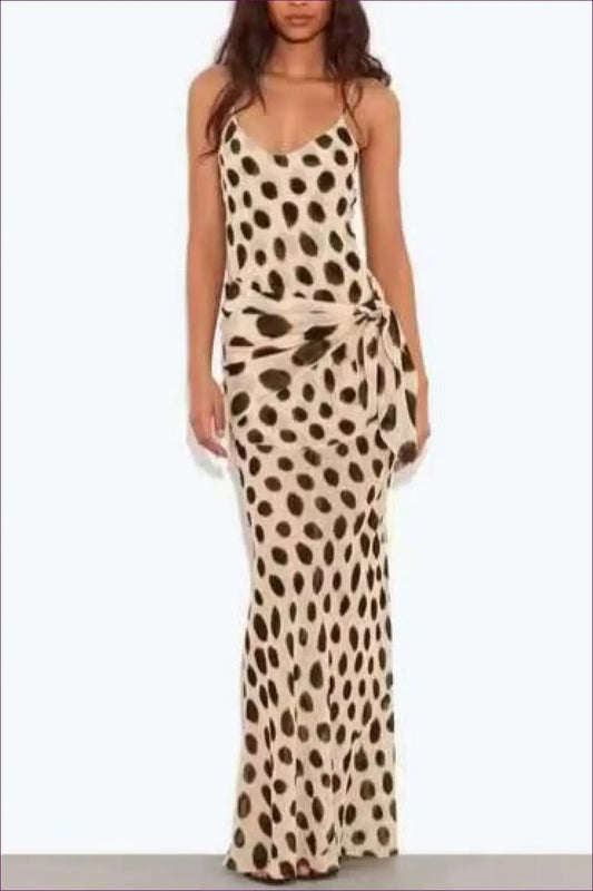 Animal Print Maxi Dress with Tied Waist Detail - Effortless Guest - Date Night • Dresses • Evening Wear • Formal