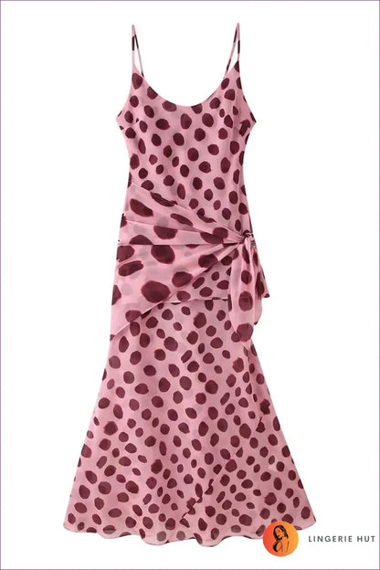 Animal Print Maxi Dress with Tied Waist Detail - Effortless Guest - s / Pink - Date Night • Dresses • Evening Wear