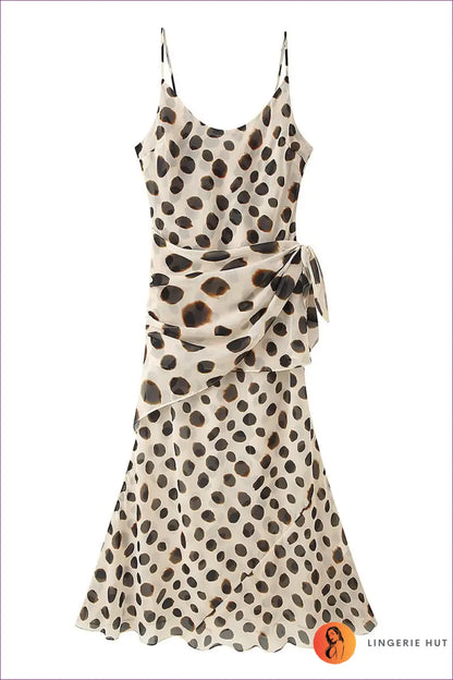 Animal Print Maxi Dress with Tied Waist Detail - Effortless Guest - s / Apricot - Date Night • Dresses • Evening Wear