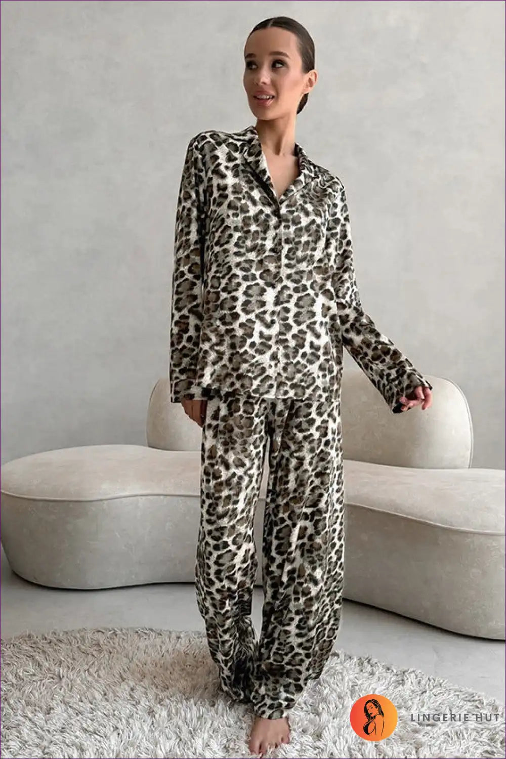 Animal Print Pyjama Set - Wild Sophistication for All Season, Animal, Casual, Everyday, Glamour