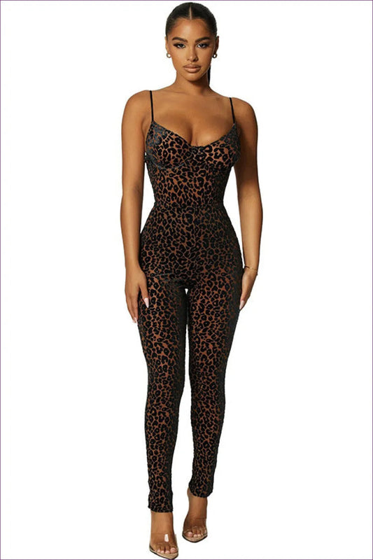 Make a Statement And Be The Life Of Party With Our Animal Print Strappy Jumpsuit. Bold Print, Wide Legs,