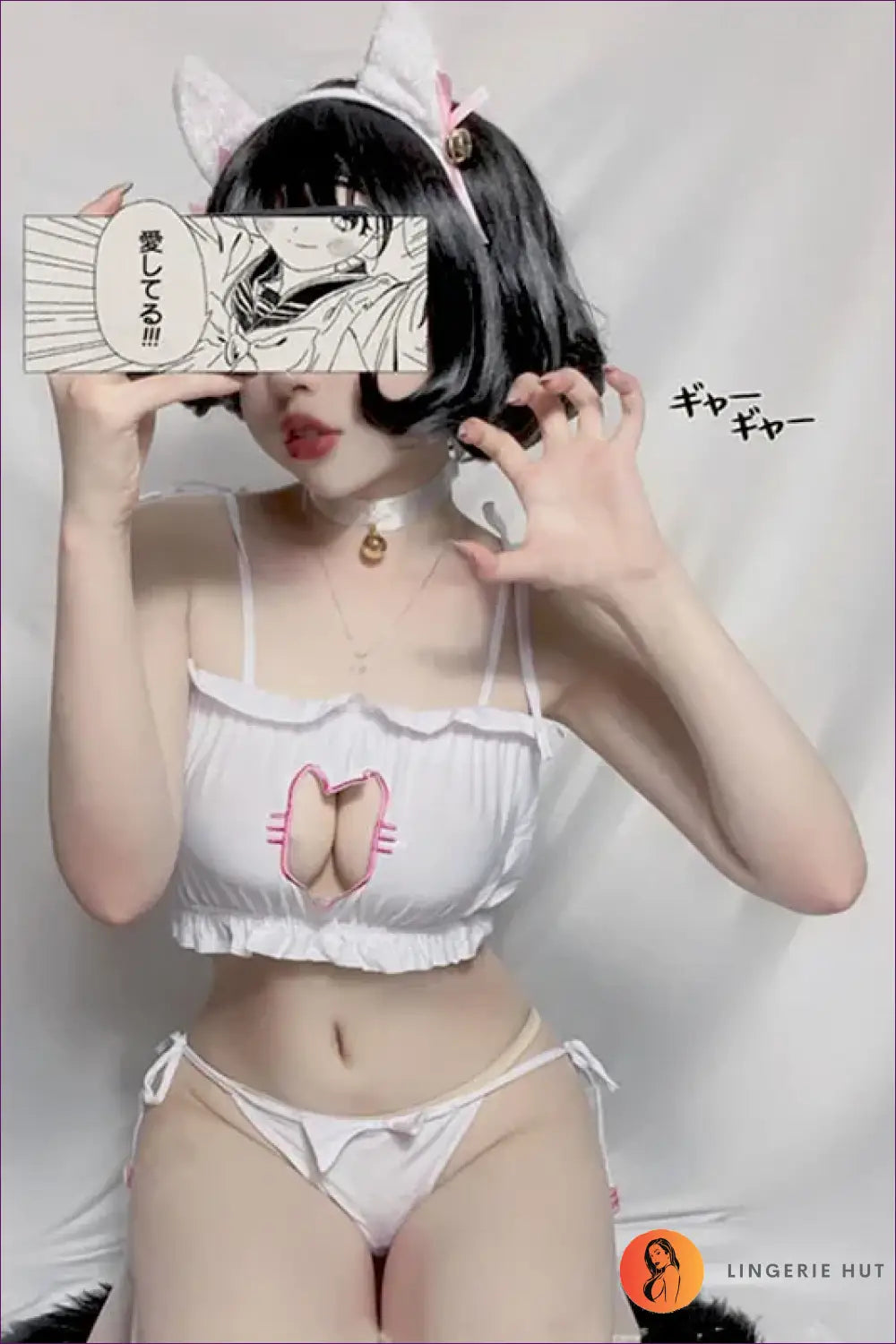 Anime Cosplay Costume Set - Fantasy Roleplay Ready - 04style(white) / s - Outfit - Night in • Party • Satin - Lingerie