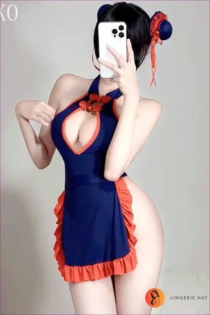 Anime Maid Costume Bodysuit - Cosplay Fantasy Mood - Lingerie Hut - Clubwear • Cutout • Halter