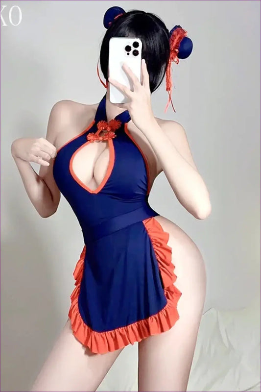 Anime Maid Costume Bodysuit - Cosplay Fantasy Mood - Lingerie Hut - Clubwear • Cutout • Halter